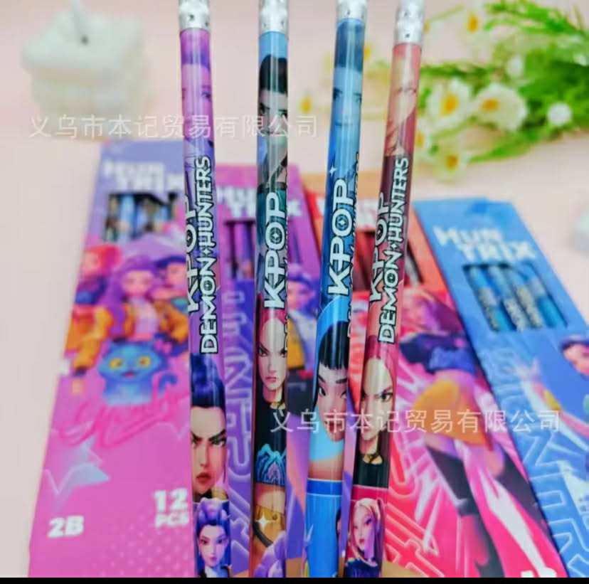 12 Pcs/Box Pencils Wooden Graphite Sketch 2B Pencil Set
