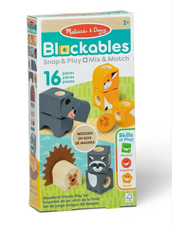 Melissa & Doug Blockables Woodland Friends Snap And Play,