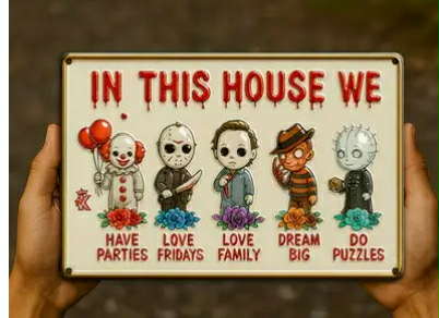 In this house sign