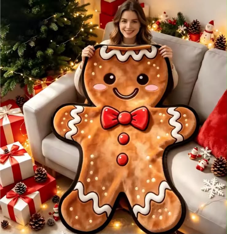 Christmas Warm Plush Flannel Sofa Blanket with Irregular Santa Claus, Home Leisure Essential and Office Nap