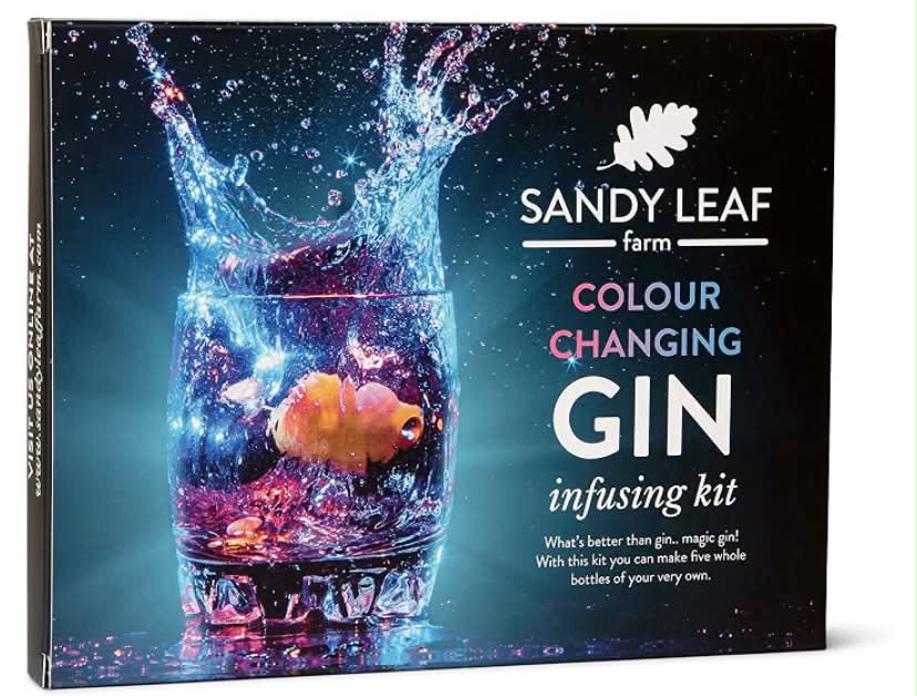 Colour Changing Gin Kit by Sandy Leaf Farm - Blue to Pink, Makes 5 Bottles