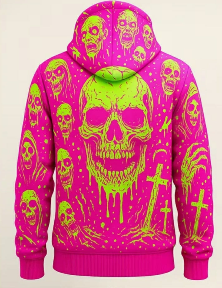 Fashionable Men'S Hoodie Featuring a 3D Printed Scary Skull Design, a Unique Everyday Wear Hoodie with Pockets, Made from Soft Material, Plus Size
