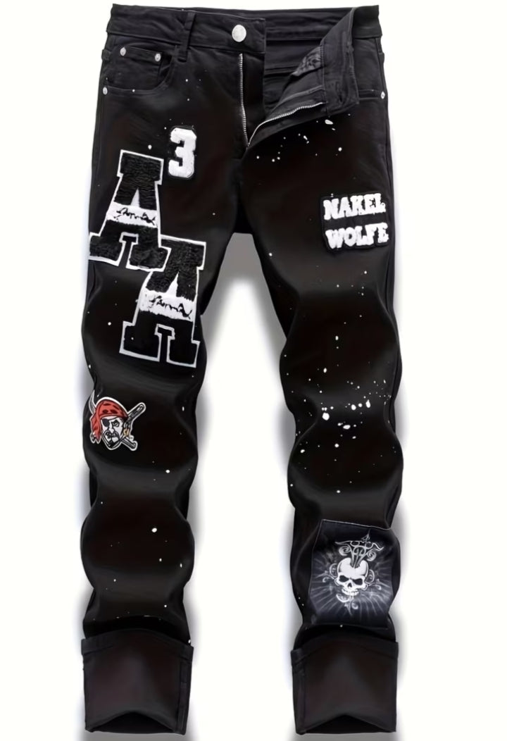 New European And American Style KING Black Jeans