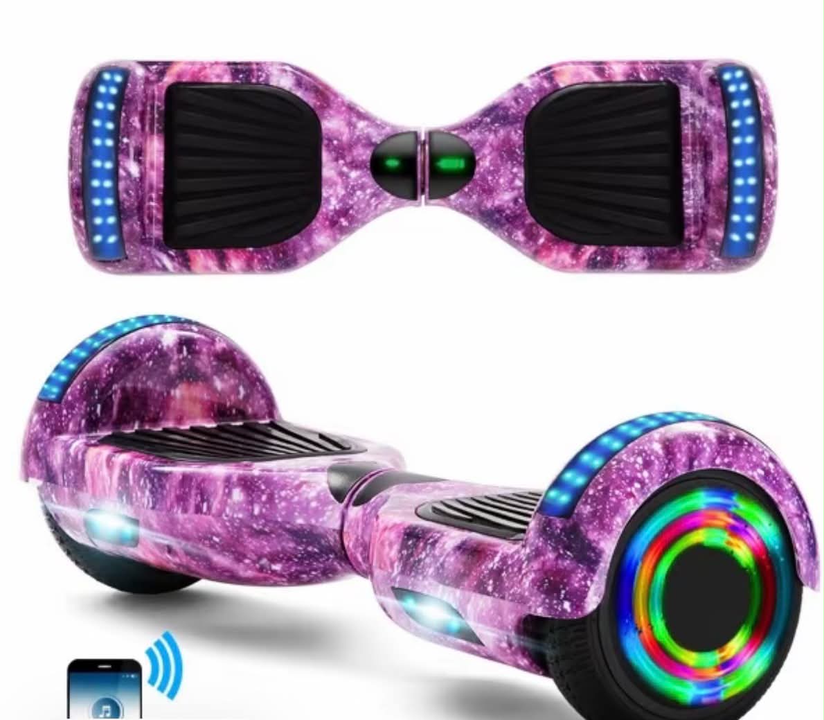Hoverboard for Kids Ages 6-12, with Built-in Bluetooth Speaker and 6.5" Colorful Lights Wheels, Safety Certified Self Balancing Scooter Gift for Kids