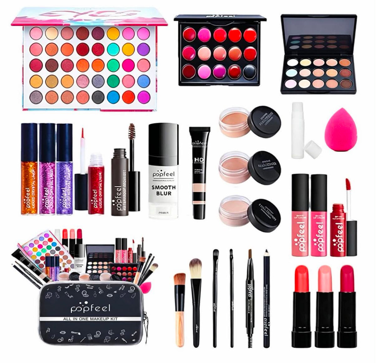 All-in-One Makeup Kit for Women Full Set, 27Pcs Professional Make Up Kit for Teens & Adults, Complete Cosmetic Gift Set With Eyeshadow Blush Lipstick Concealer, Starter Bundle Set for Girls