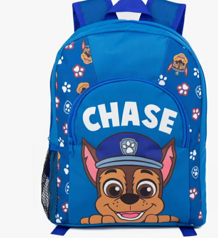 Paw Patrol Boys Backpack in Blue Chase Is On The Case Dog Rucksack for Kids Comfortable Adjustable Straps Character Schoolbag Spacious & Organised Childrens Bag for School Nursery and Play