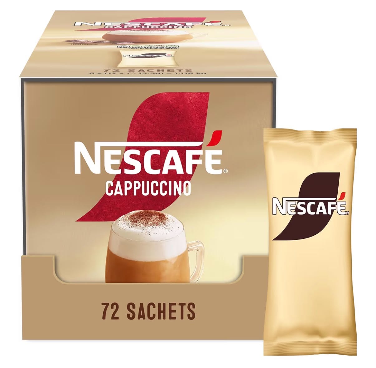 NESCAFÉ Cappuccino Instant Coffee Sachets - 72 x 15.5g