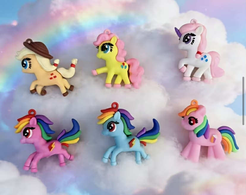 7 pcs My Little Pony (MLP) Plastic Collectible Figurines - Modern Chibi-Style Characters with Iconic Pony Designs (7 Ponies)