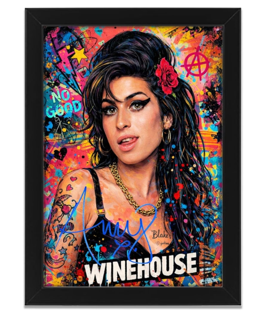 Tribute to Amy Winehouse Inspired Poster Print – Limited Edition Fan Art Wall Art – Jazz Soul Legend Back To Black (Framed A4 (30x21cm))
