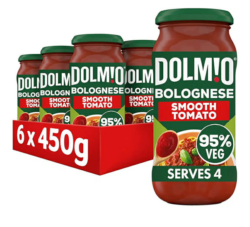 Bolognese Smooth Tomato Pasta Sauce Jar, Bulk Multipack 6 x 450g