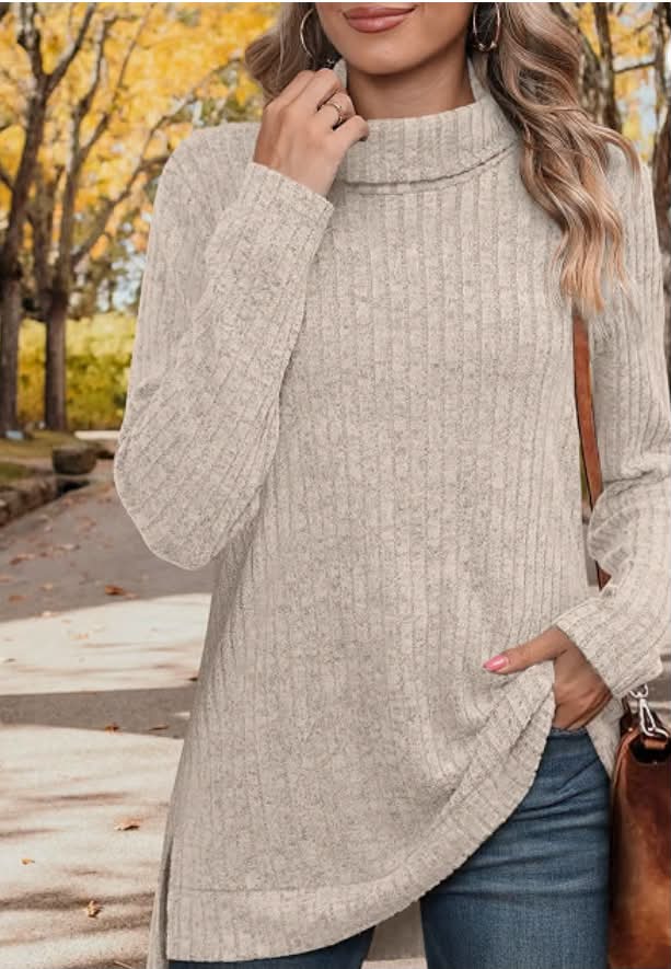Womens Tunic Tops Turtleneck Long Sleeve Shirts