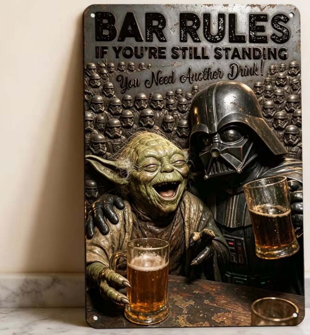 1 pc Star Wars Yoda And Darth Vader for Bar Rules Theme Metal Sign,