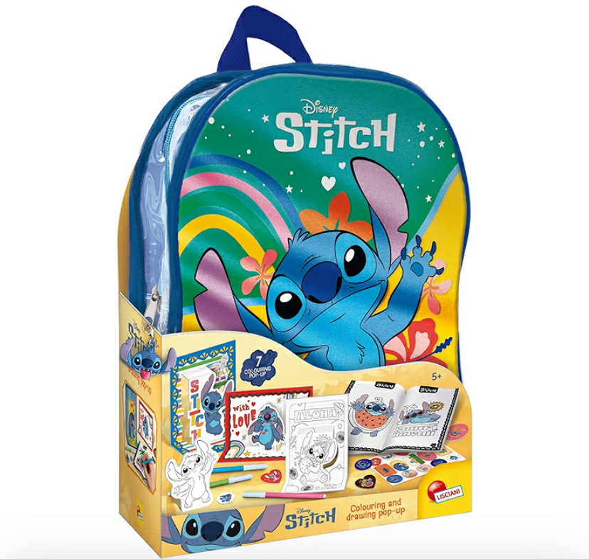 Alien Backpack with Stitch Colouring Set