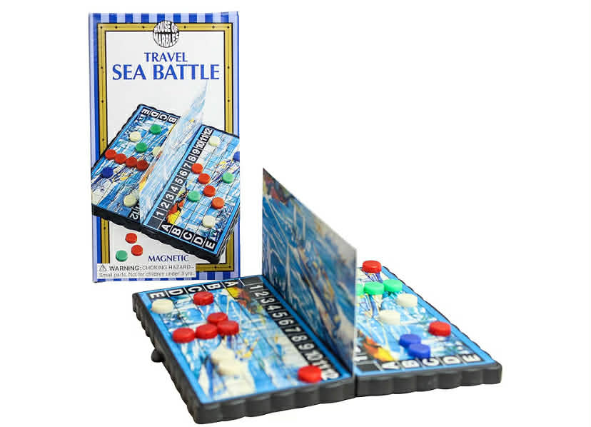 House of Marbles Sea Battle Magnetic Travel Game, Portable Strategy Game for On-the-Go Fun, Ideal for Road Trips, Airplane Travel, and Family Holidays