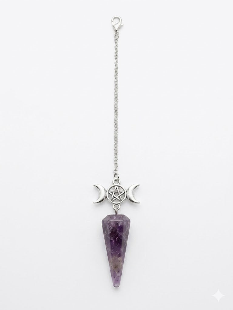 Triple Moon Crystal Pendulums
