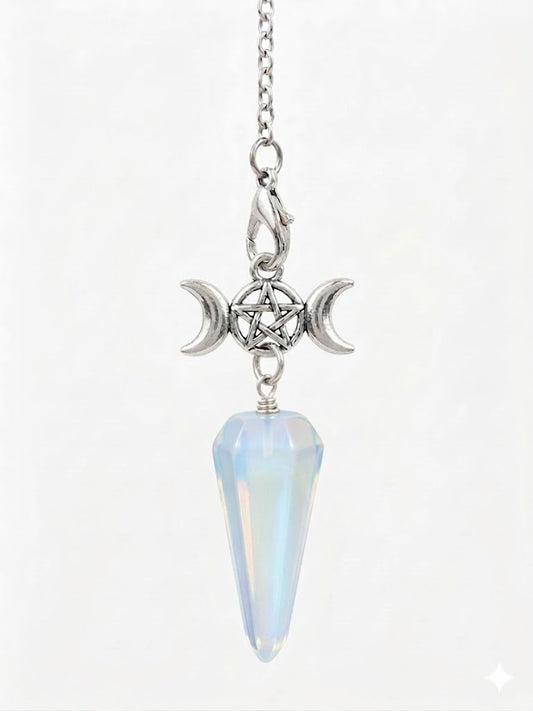 Triple Moon Pendulum with Opalite Crystal