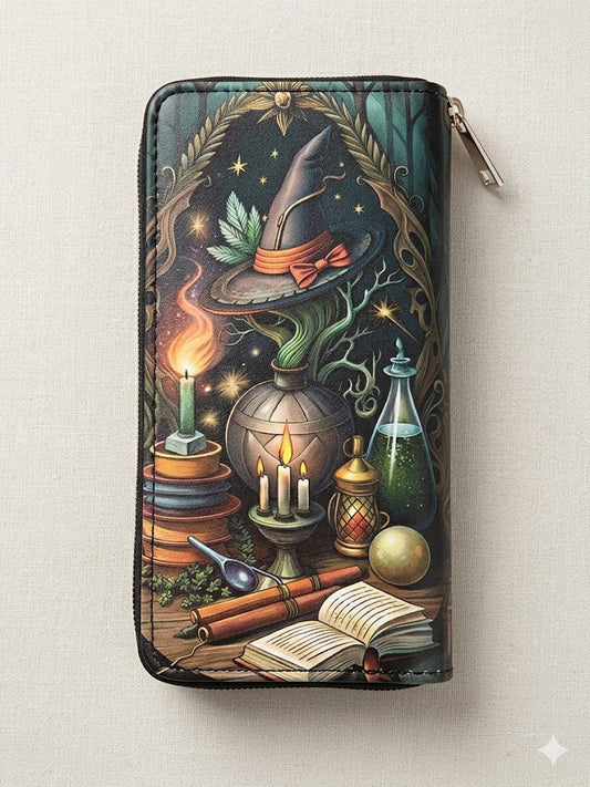 Zip-Around Wallet, Witch's Apothecary / Alchemist Wallet