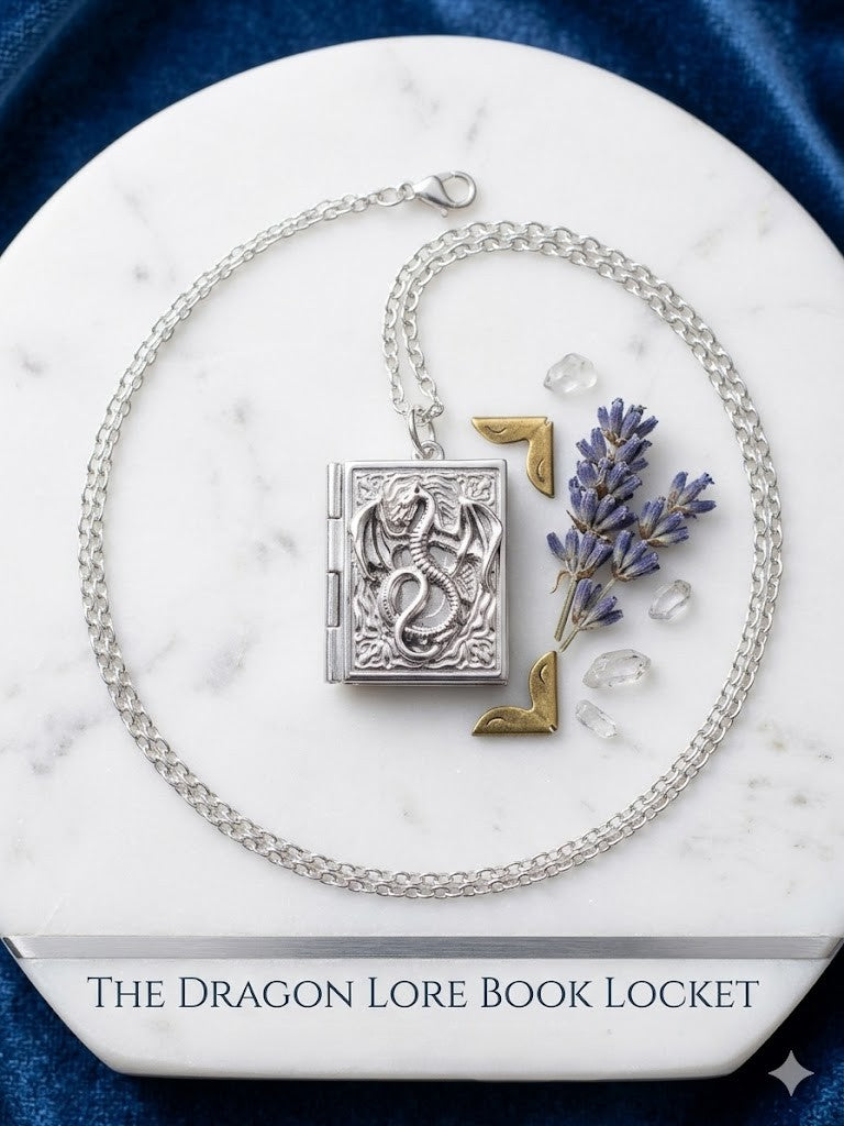 Silver Gothic Book Locket Necklace