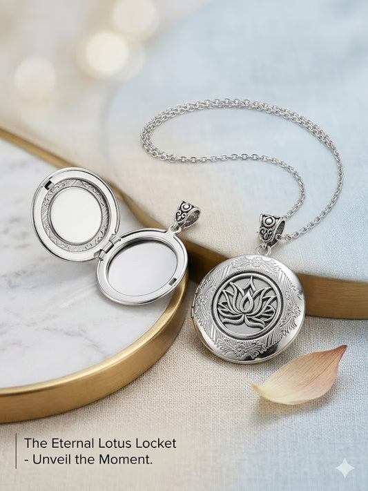 Round Lotus Locket