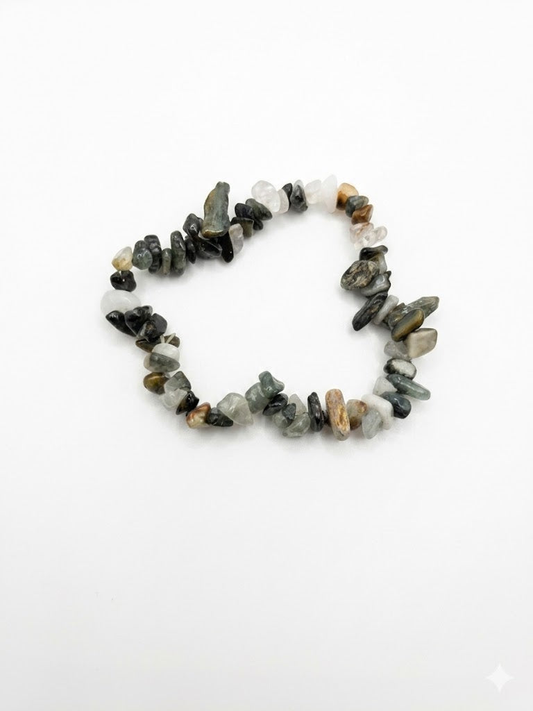Real Crystal Chip Stretch Bracelet