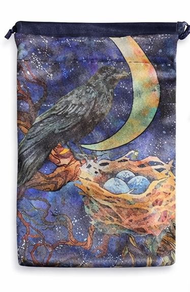Lunar Raven Nest Drawstring Pouch