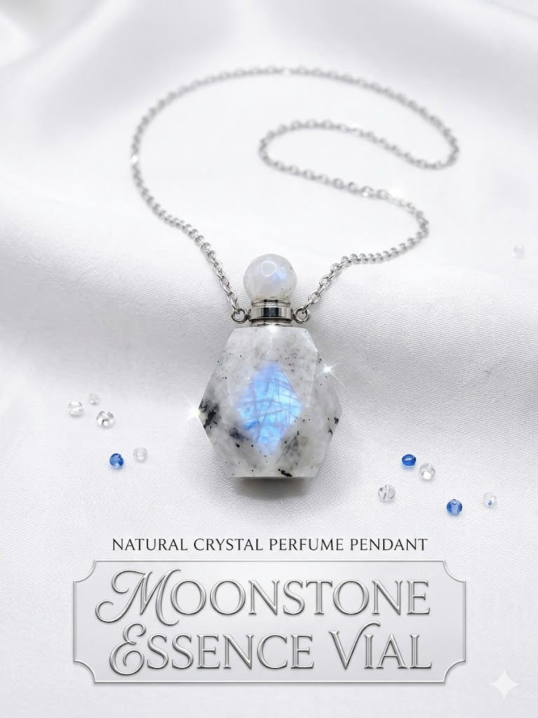 Essence Vial Necklace made from Genuine Crystal
