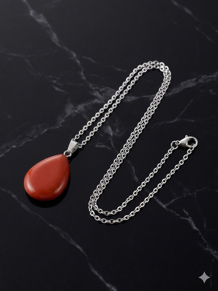 Small Teardrop Pendant Red Jasper