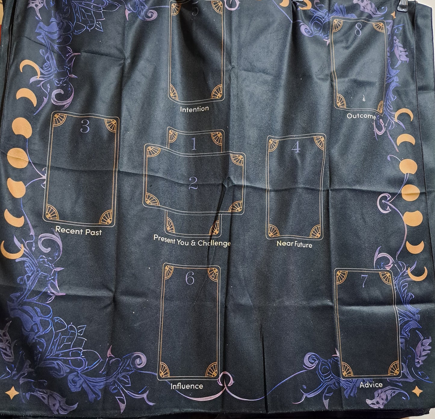 Large tarot/wall cloth, black, blue and yellow