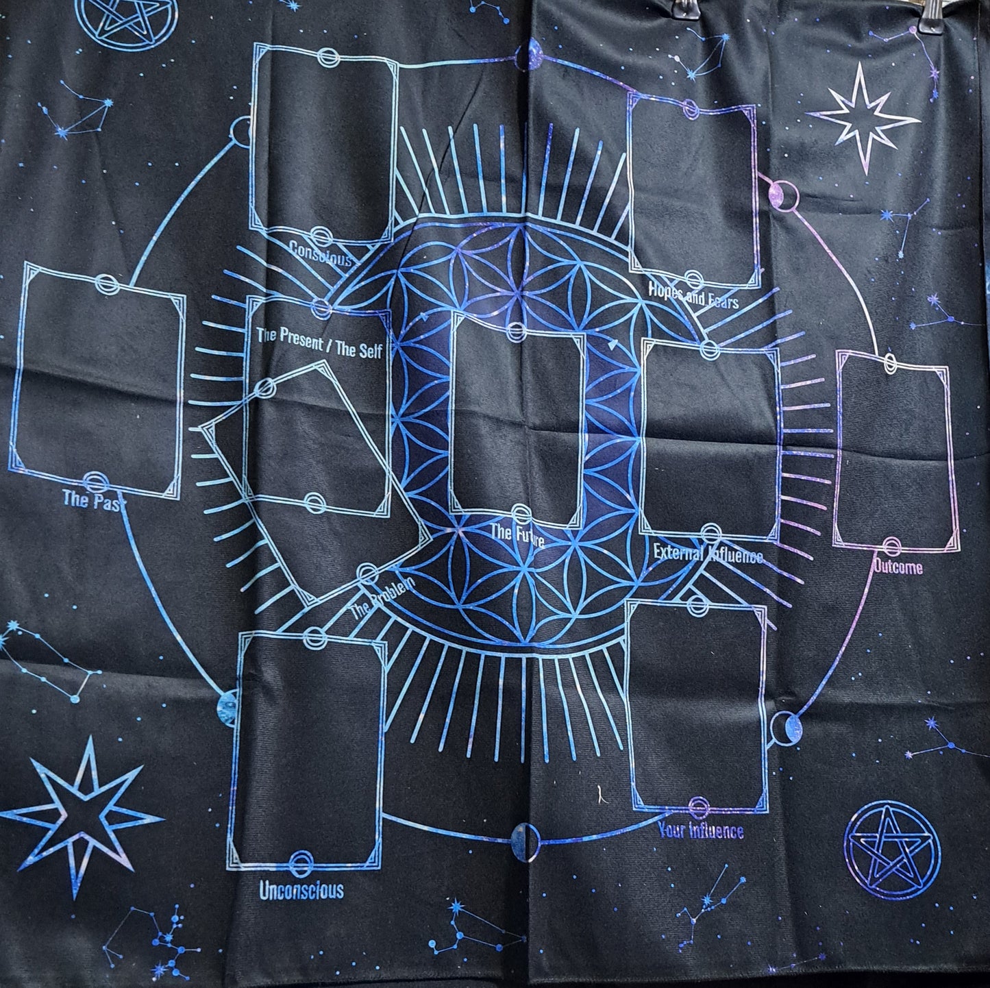 Large tarot/wall cloth, black and blue
