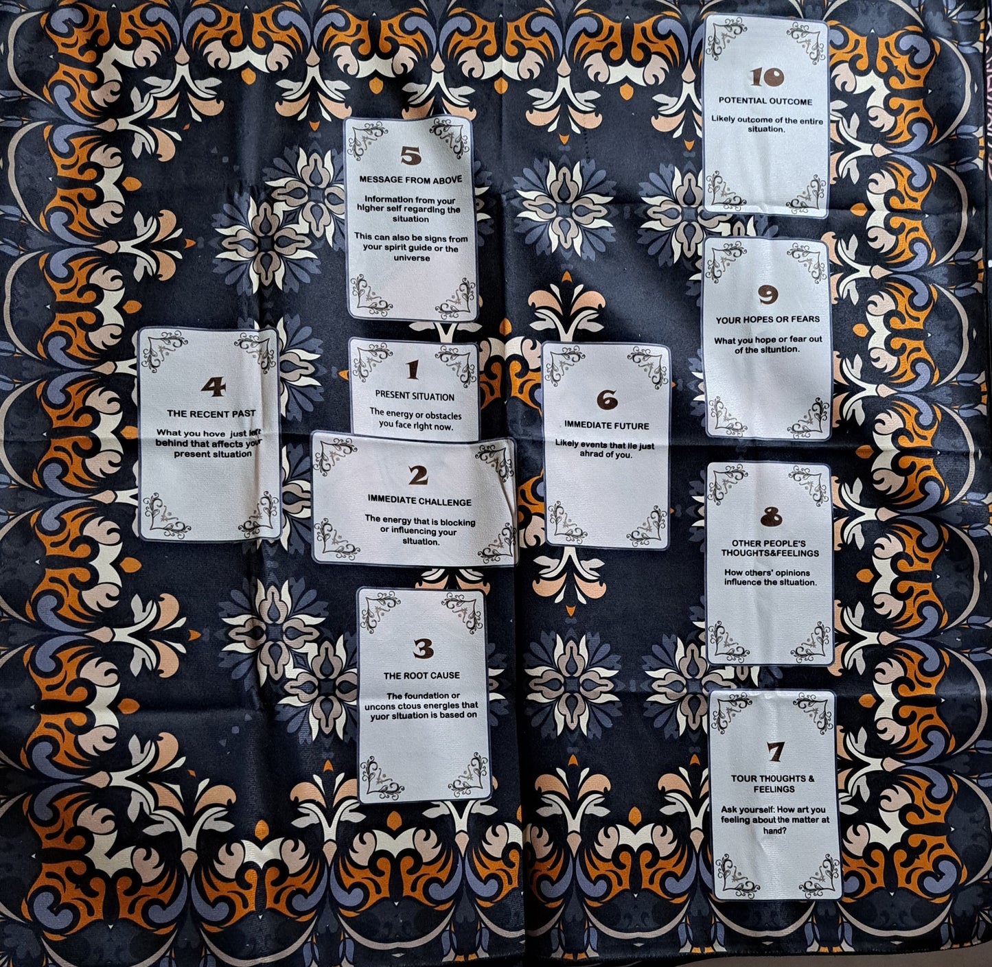 Large tarot/wall cloth, black/brown/cream