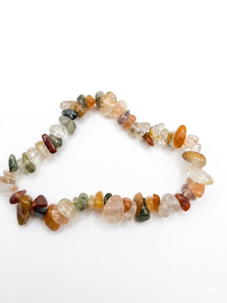Real Crystal Chip Stretch Bracelet