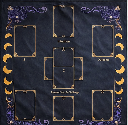 Victorian Moon Phase Tarot Spread Altar Cloth