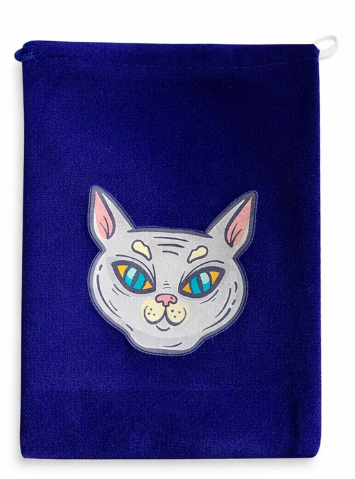 Sapphire Sphinx Cat Velvet Pouch