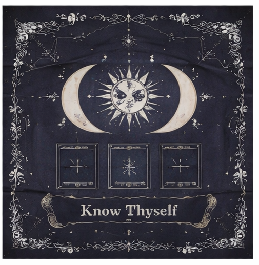 "Know Thyself" Three-Card Tarot Spread Altar Cloth