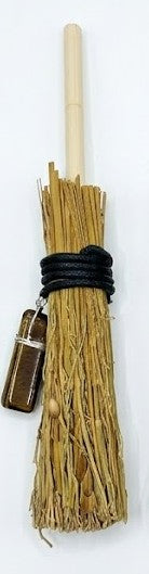Witch’s Besom/Broom with Genuine Crystal