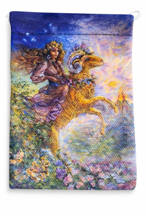 Aries Celestial Guardian Drawstring Pouch