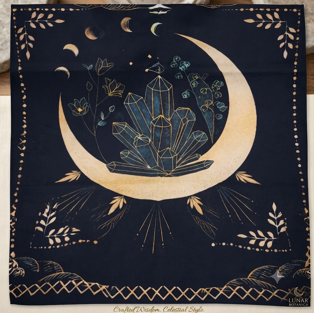 Small Alter\Tarot\Wall Cloth , Black with Yellow Cat design