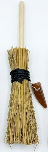 Witch’s Besom/Broom with Genuine Crystal