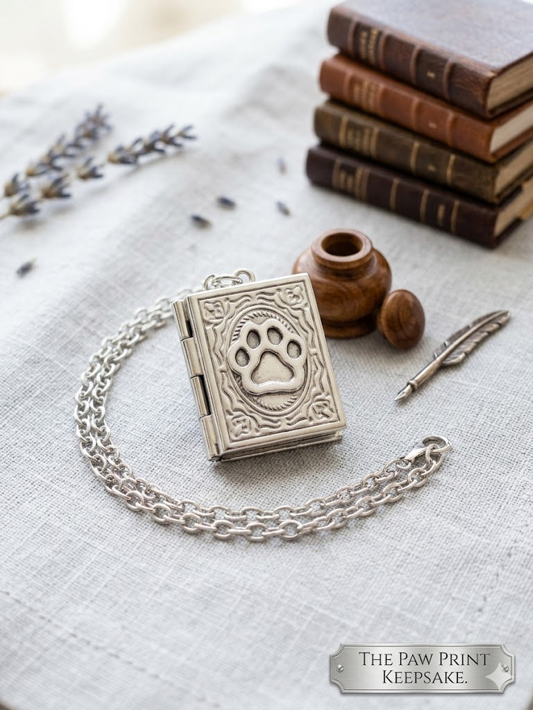 Silver Gothic Book Locket Necklace