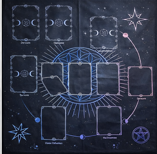 Sacred Geometry & Flower of Life Tarot Spread Altar Cloth