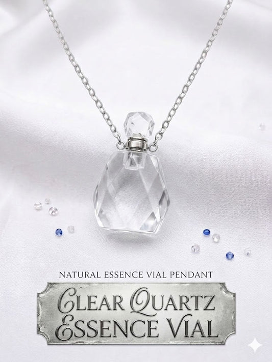 Clear Quartz Essence Vial Necklace