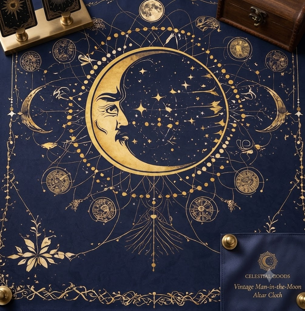 Small Alter\Tarot\Wall Cloth , Black with Yellow Cat design