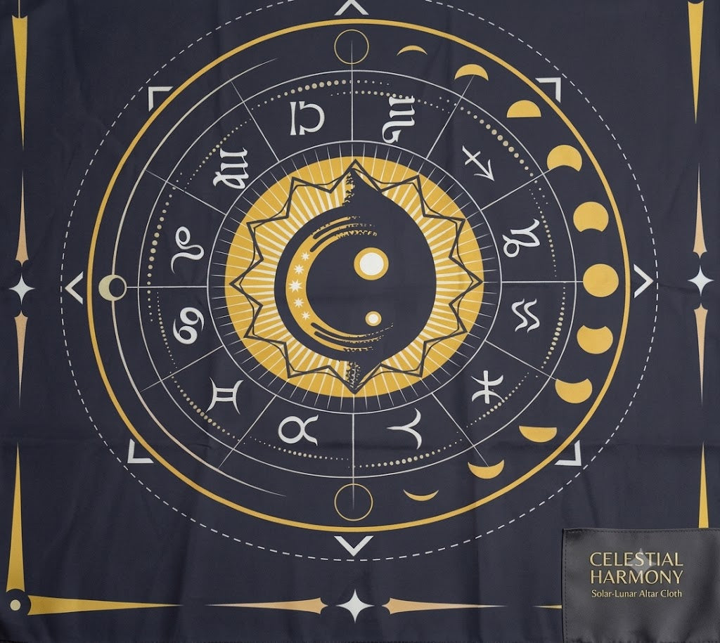 Small Alter\Tarot\Wall Cloth , Black with Yellow Cat design
