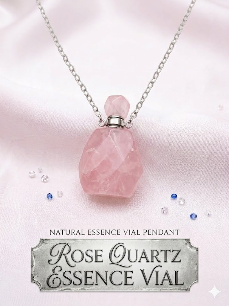Rose Quartz Essence Vial Pendant