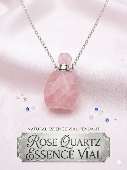 Rose Quartz Essence Vial Pendant