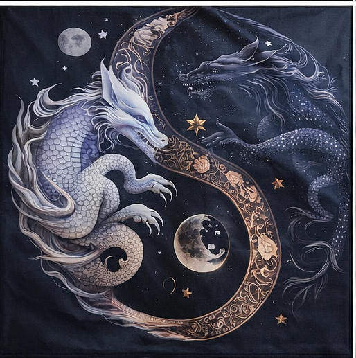 Celestial Yin-Yang Dragon Altar Cloth