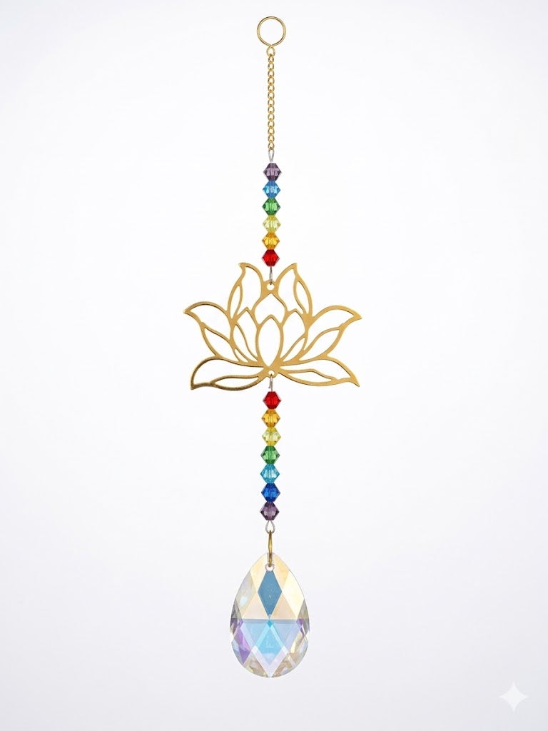 Gold Lotus Chakra Suncatcher