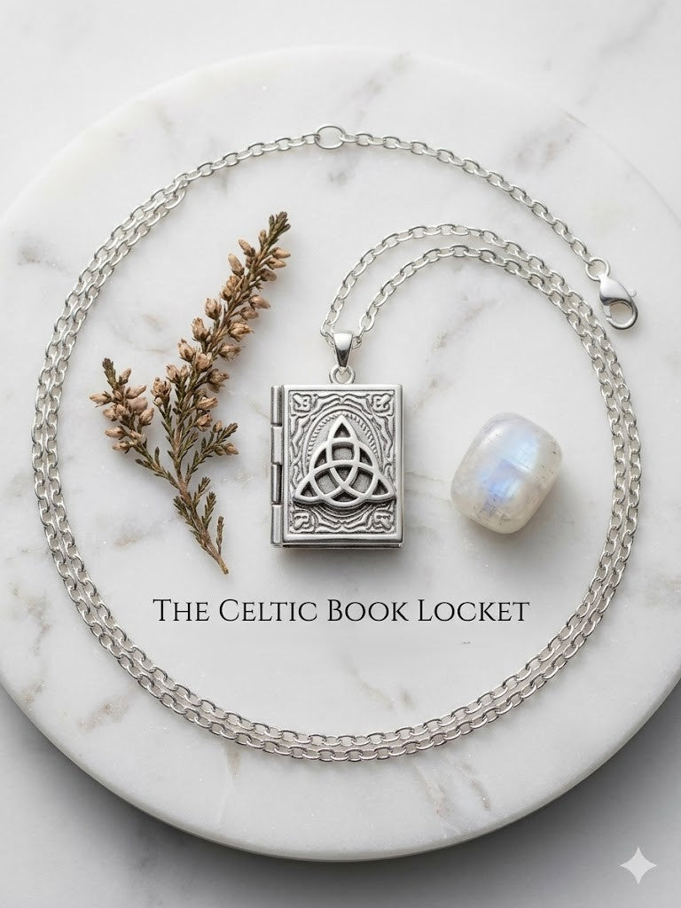 Silver Gothic Book Locket Necklace