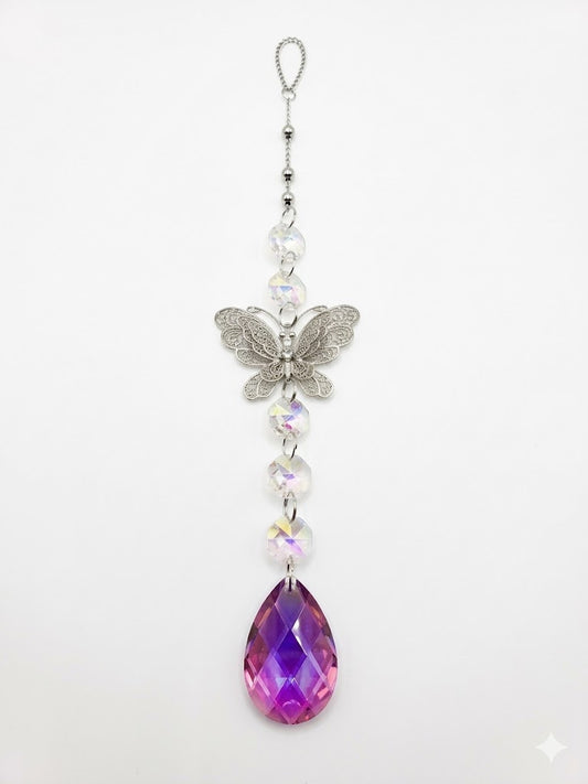 Enchanting Butterfly Crystal Suncatcher