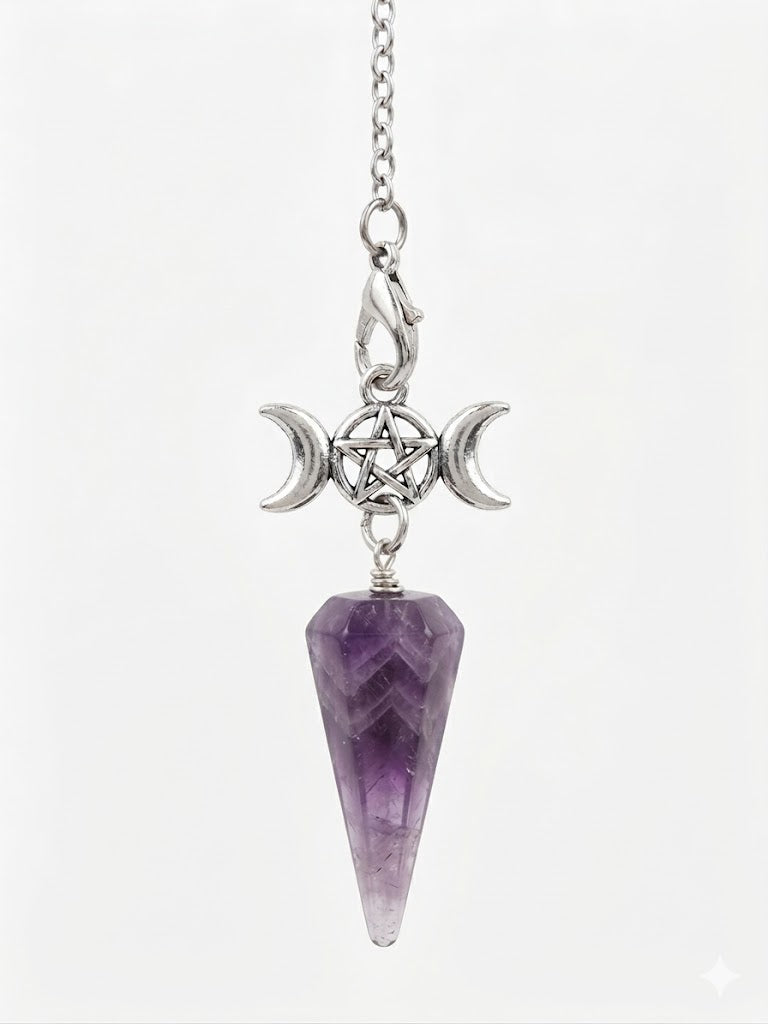 Triple Moon Moon Pendant Amethyst